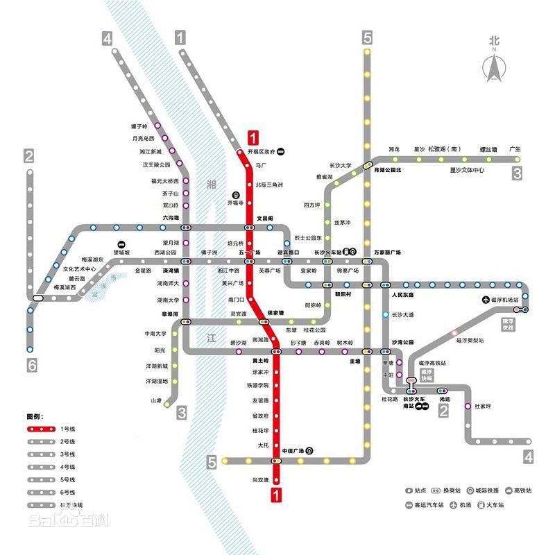 长沙地铁路线图 长沙地铁路线图