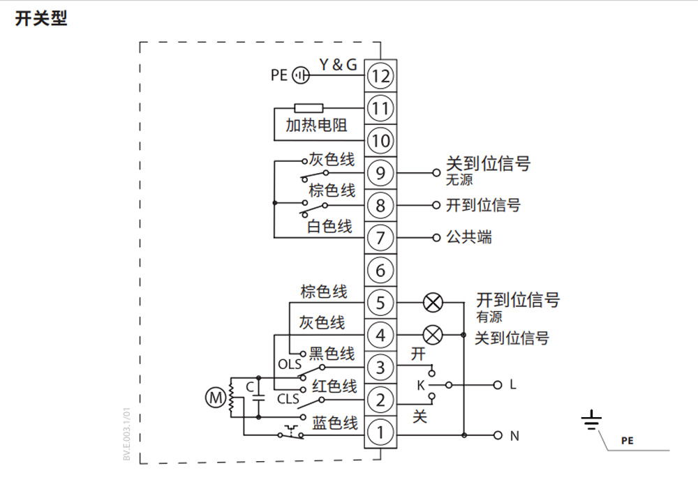 丹佛斯电动蝶阀接线图